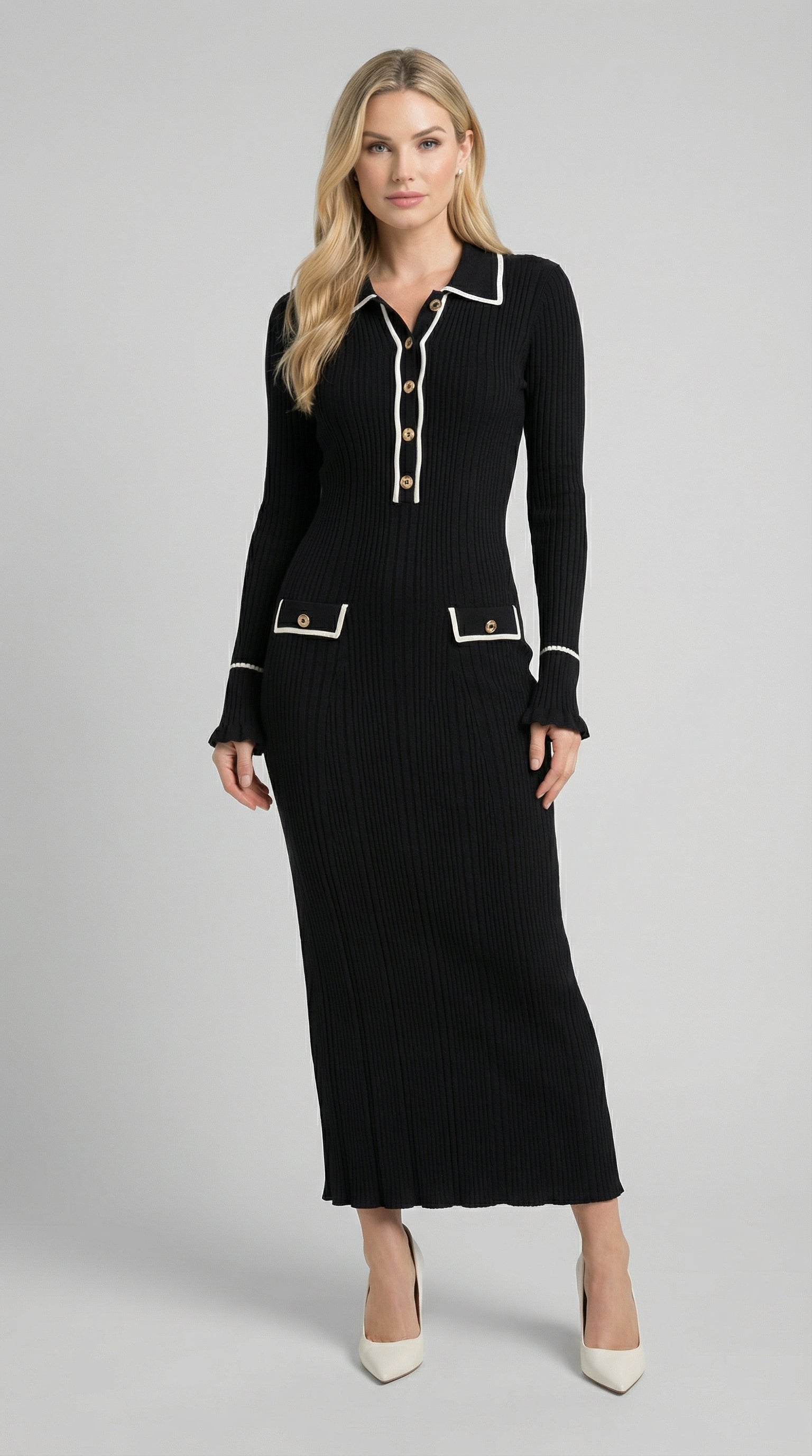 Josephine | Close-fitting knit maxi dress