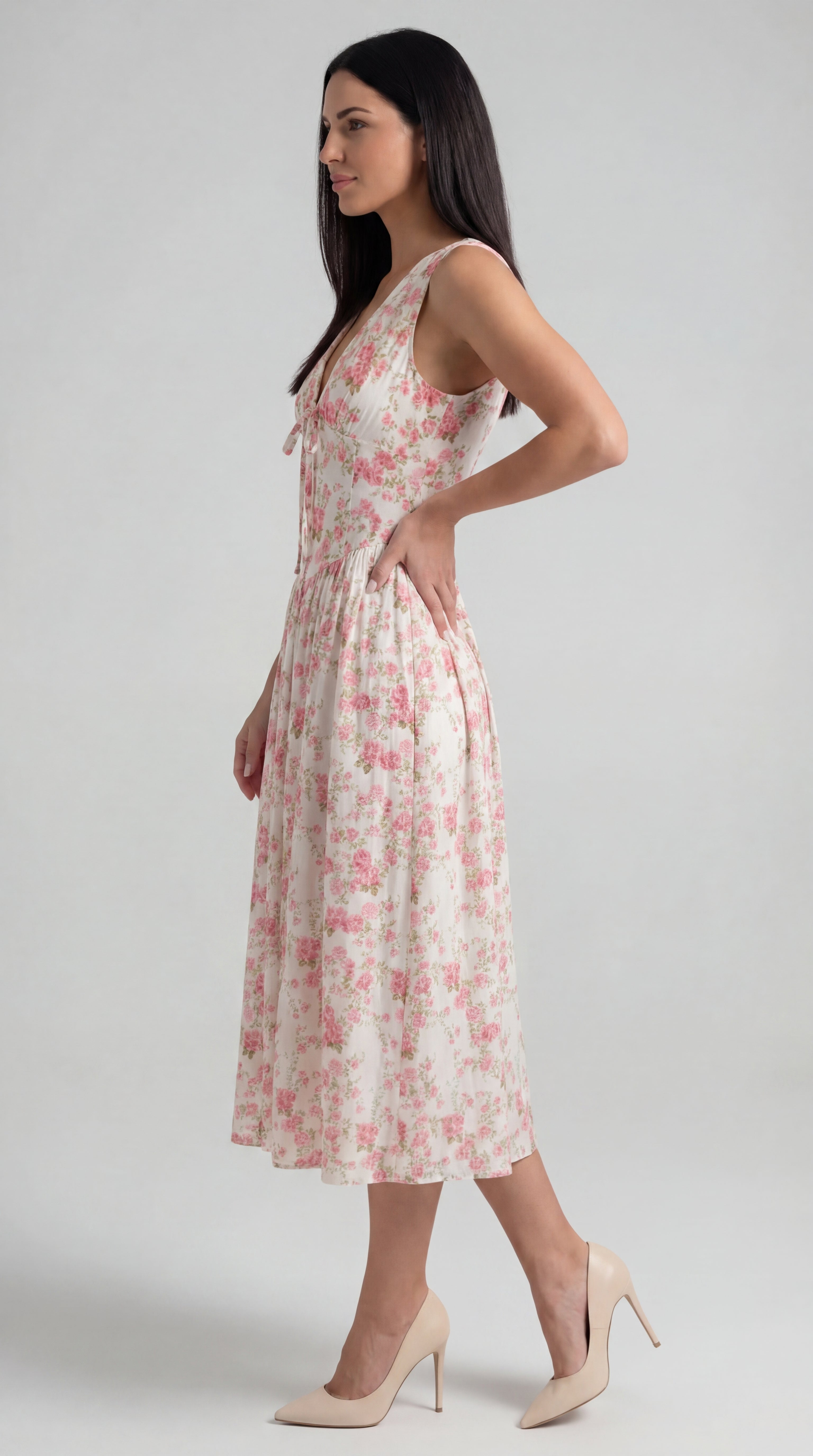 Cassiopeia | Midi dress with V-neckline