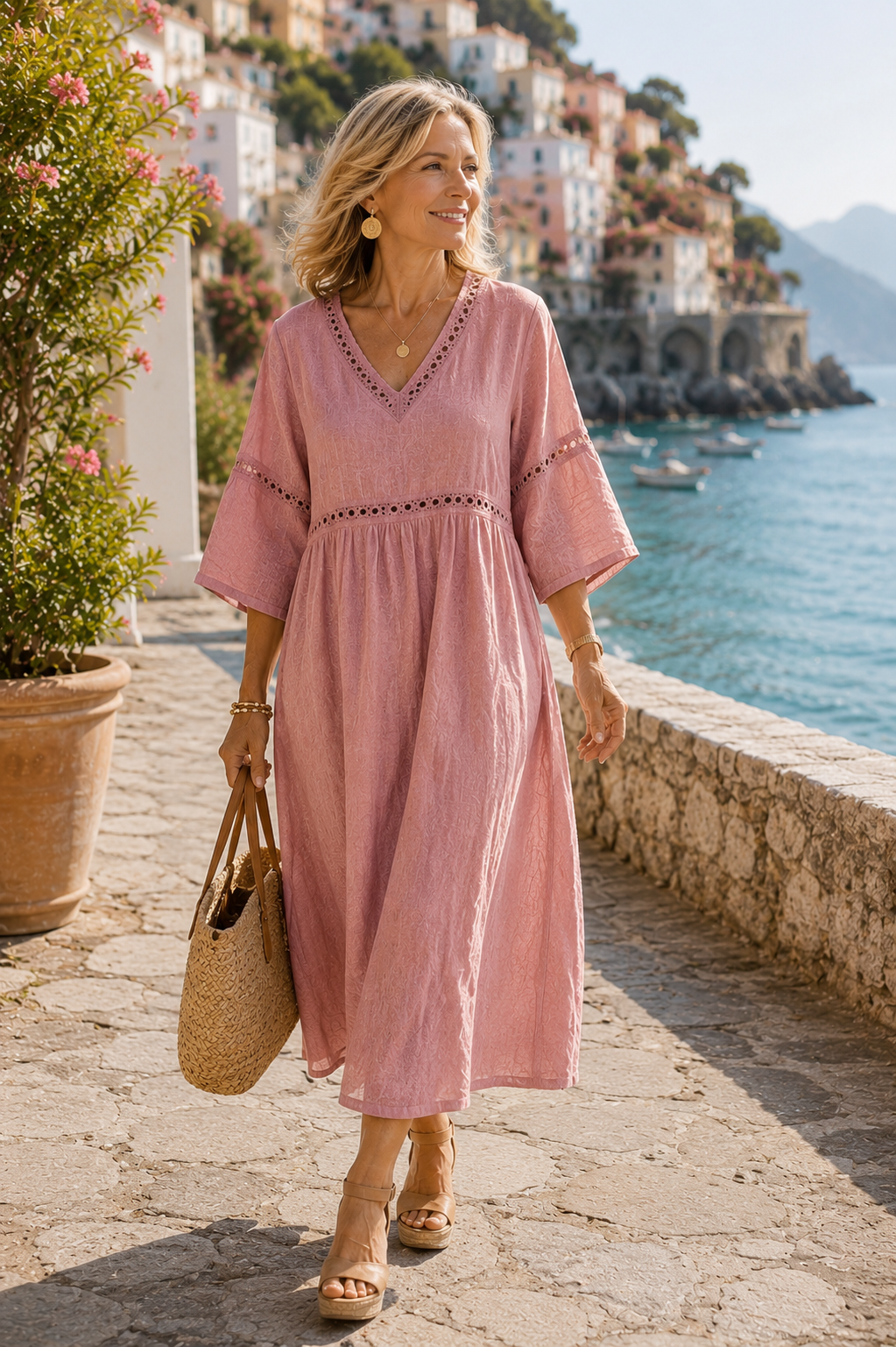 Mediterranean Linen Dress