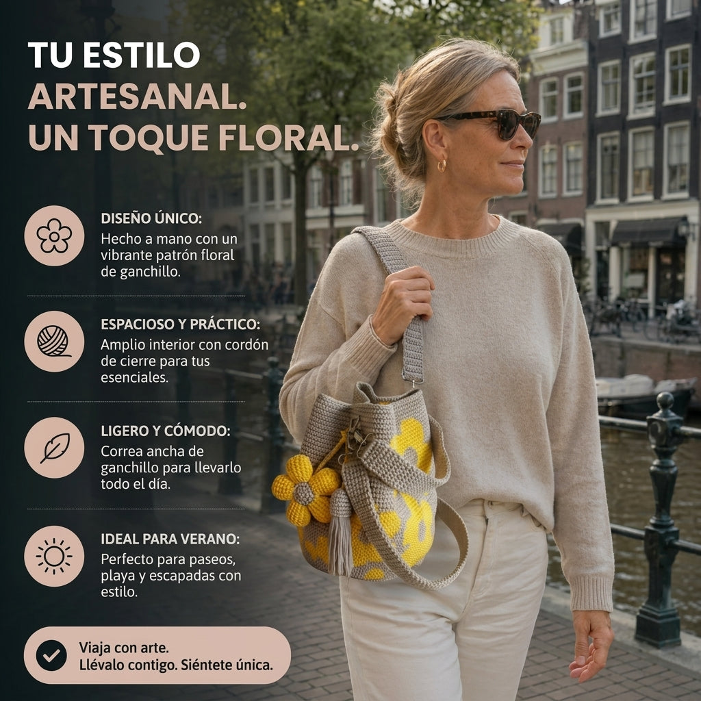 Julia | Floral Crochet Bag
