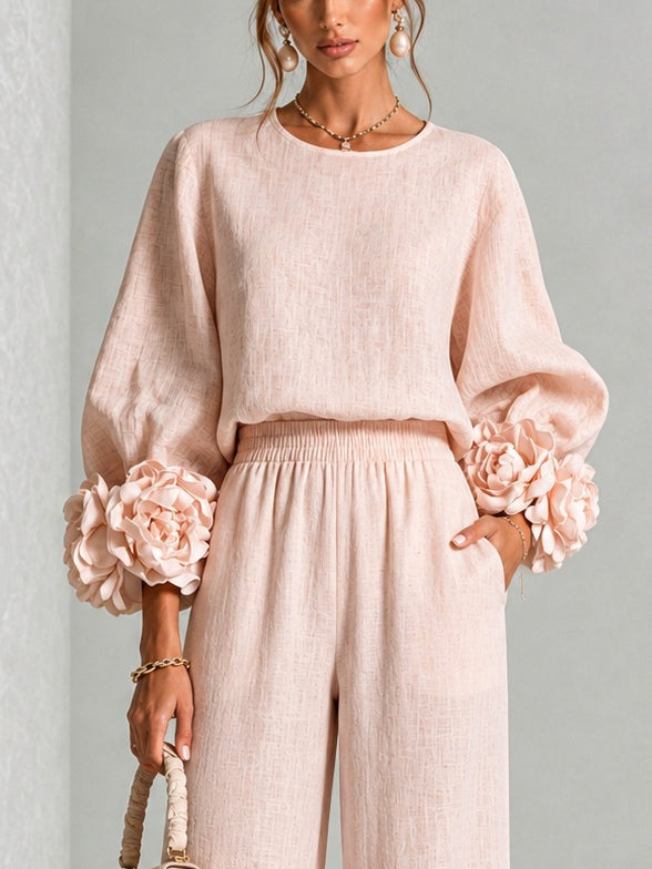 Rosalie | Conjunto Dos Piezas con Puños Florales