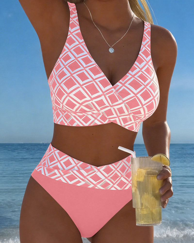 Adriana | Bikini de Dos Piezas con Estampado Geométrico