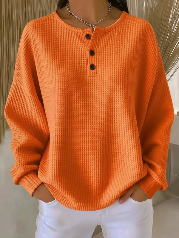 Mirabel™ | Sudadera Henley de Punto Gofre