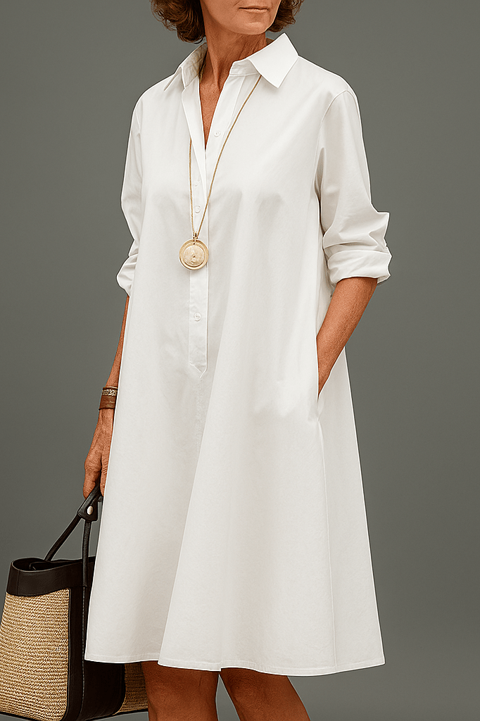 Teresa | Vestido midi elegante marfil