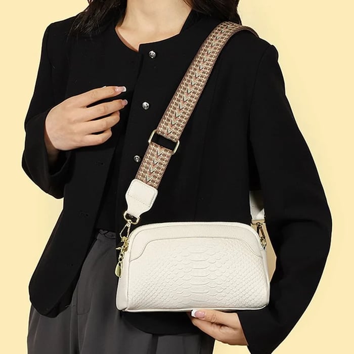 Paola | Reptile Look Leather Bag