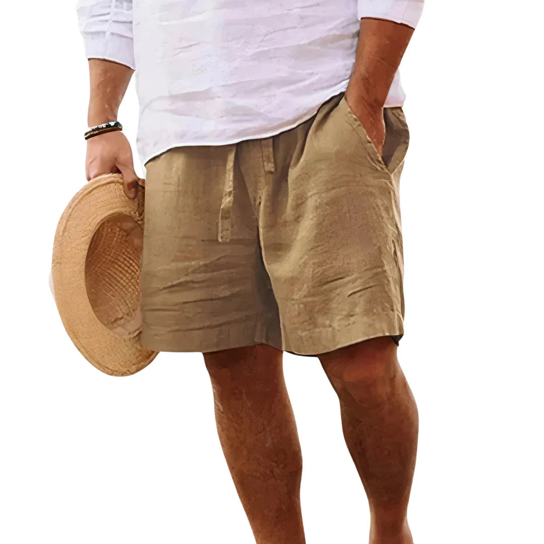Pantalones cortos de algodón y lino