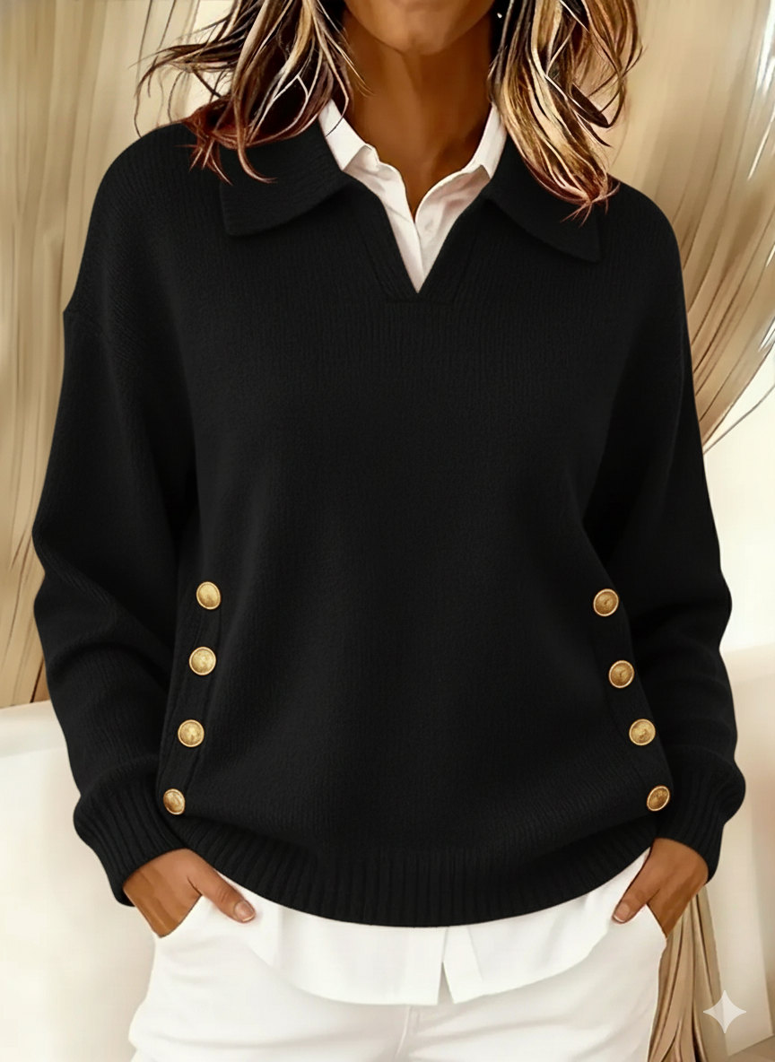 Vynette™ | Jersey Cuello Pico con Solapa