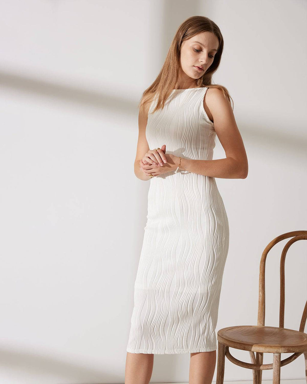 Rocio | Textured Wave Effect Cami Dress