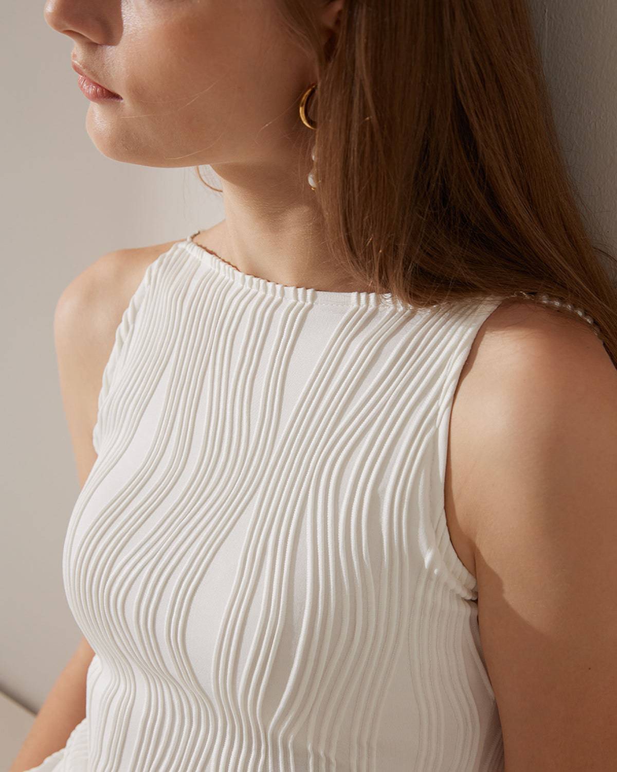 Rocio | Textured Wave Effect Cami Dress