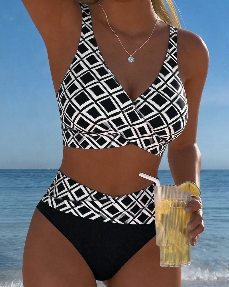 Adriana | Two-Piece Geometric Print Bikini