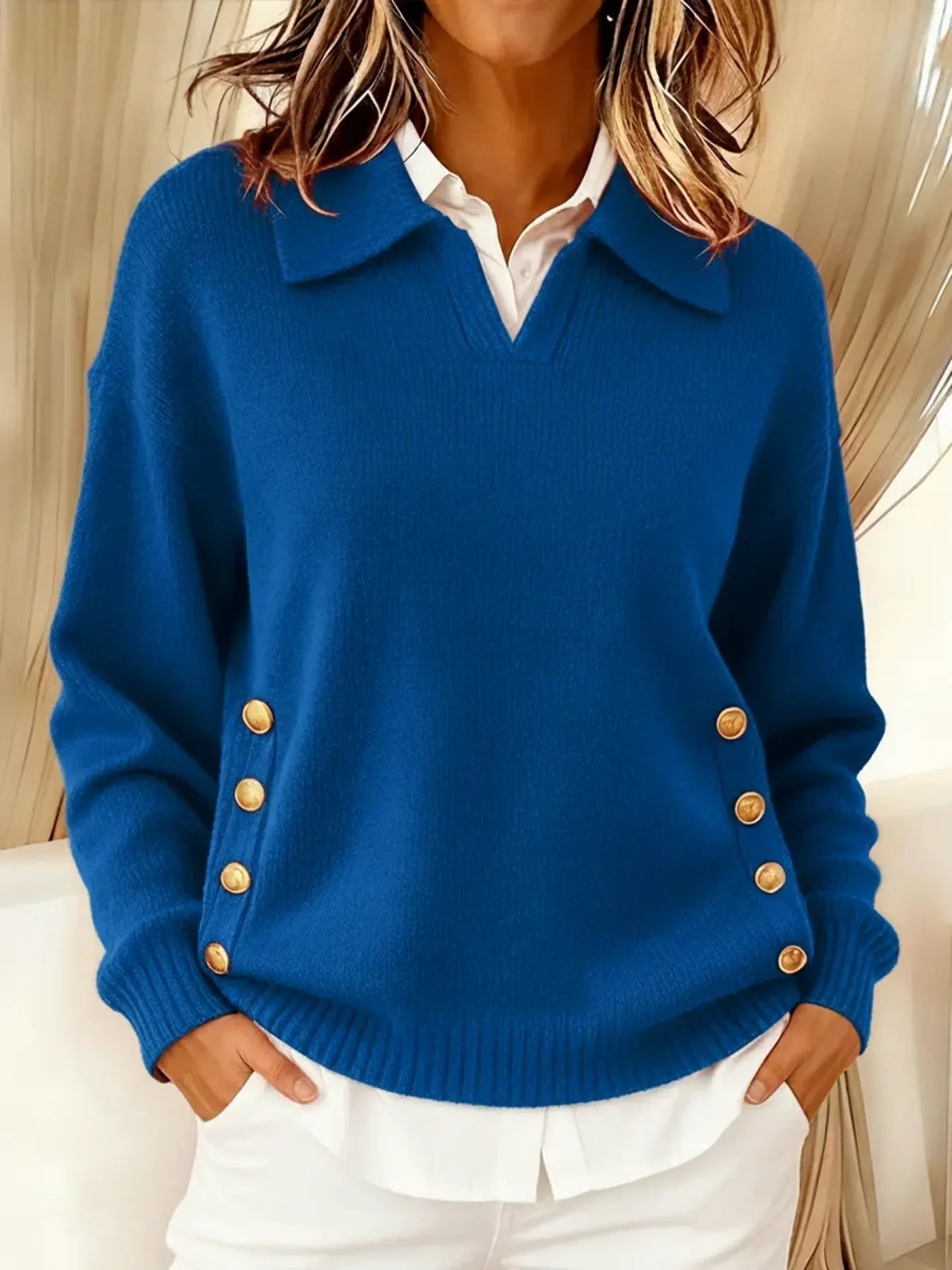 Vynette™ | Jersey Cuello Pico con Solapa