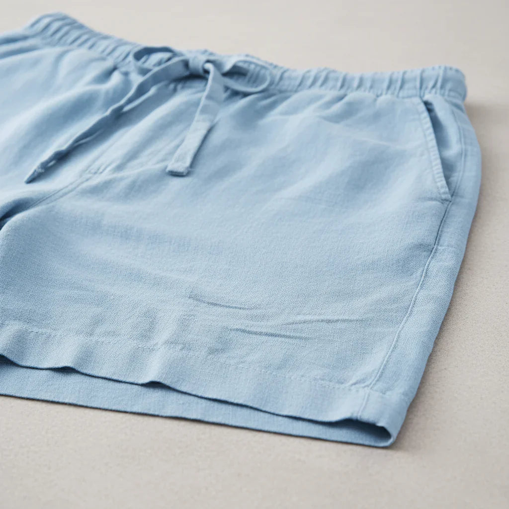 Cotton and linen shorts