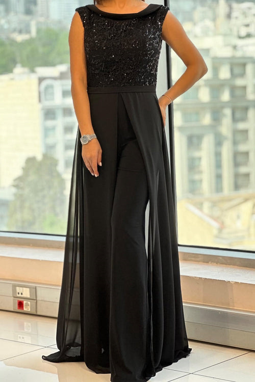 Alessia | Black Sequin Jumpsuit