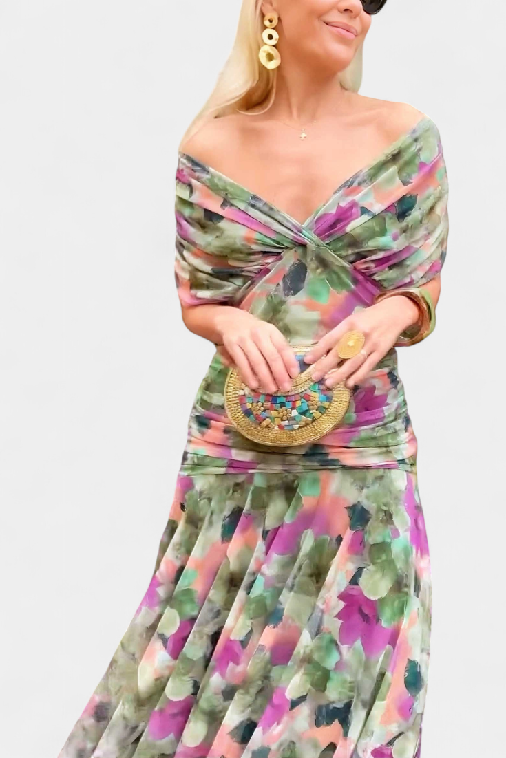 Melissa | V-Neck Long Floral Dress