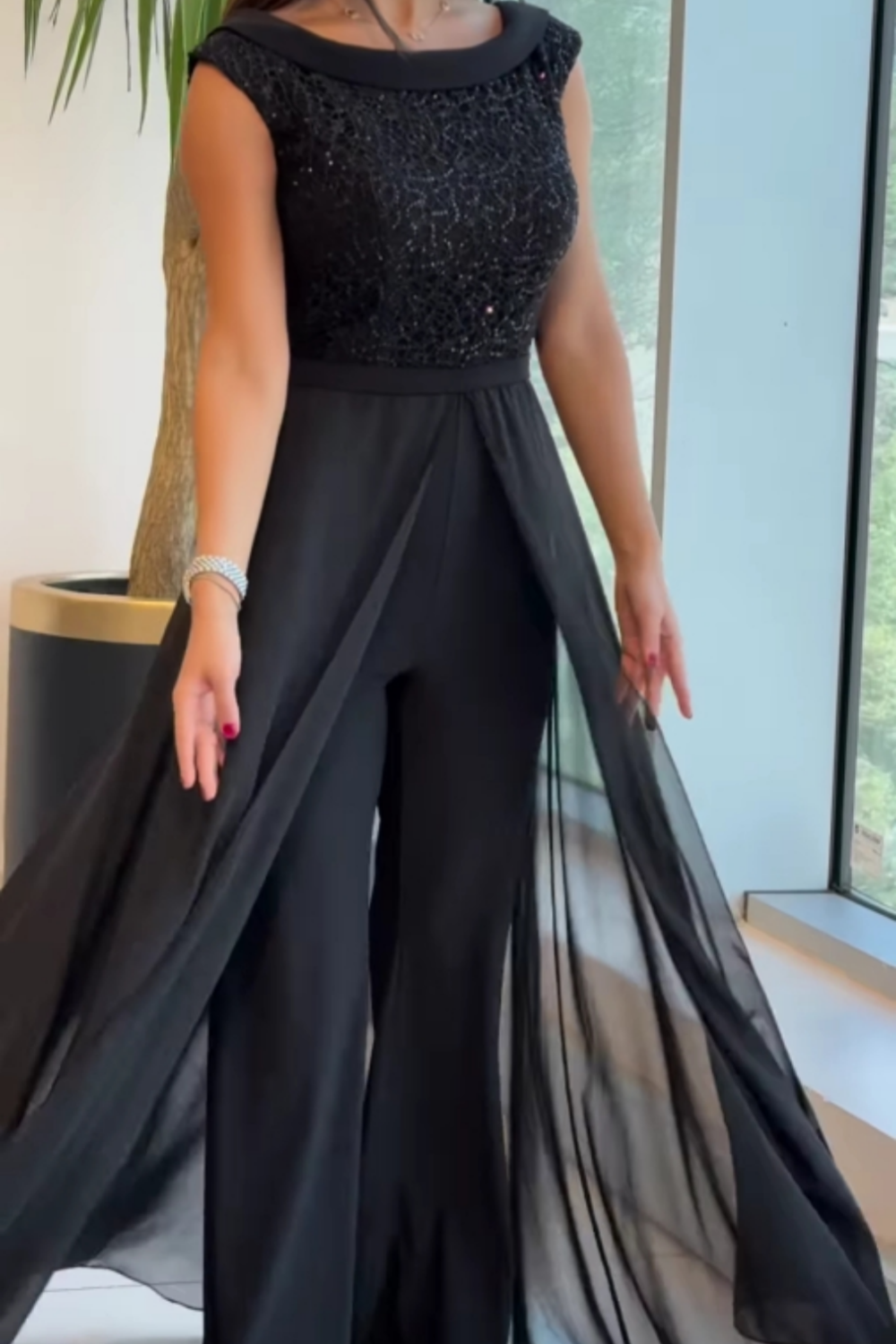Alessia | Black Sequin Jumpsuit