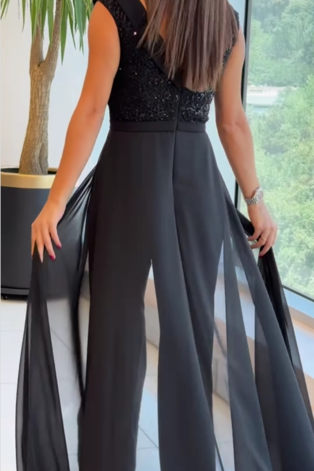 Alessia | Black Sequin Jumpsuit