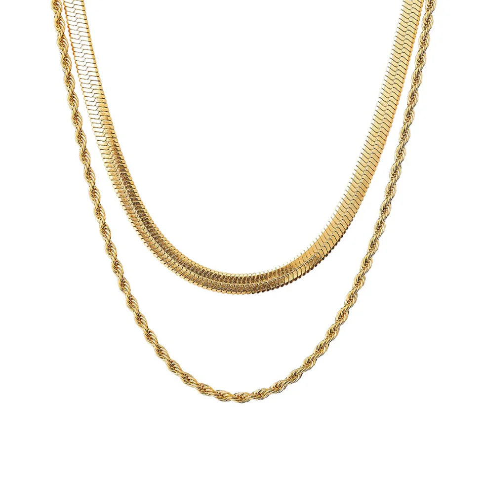 Malena | Set of 18k gold-plated necklaces