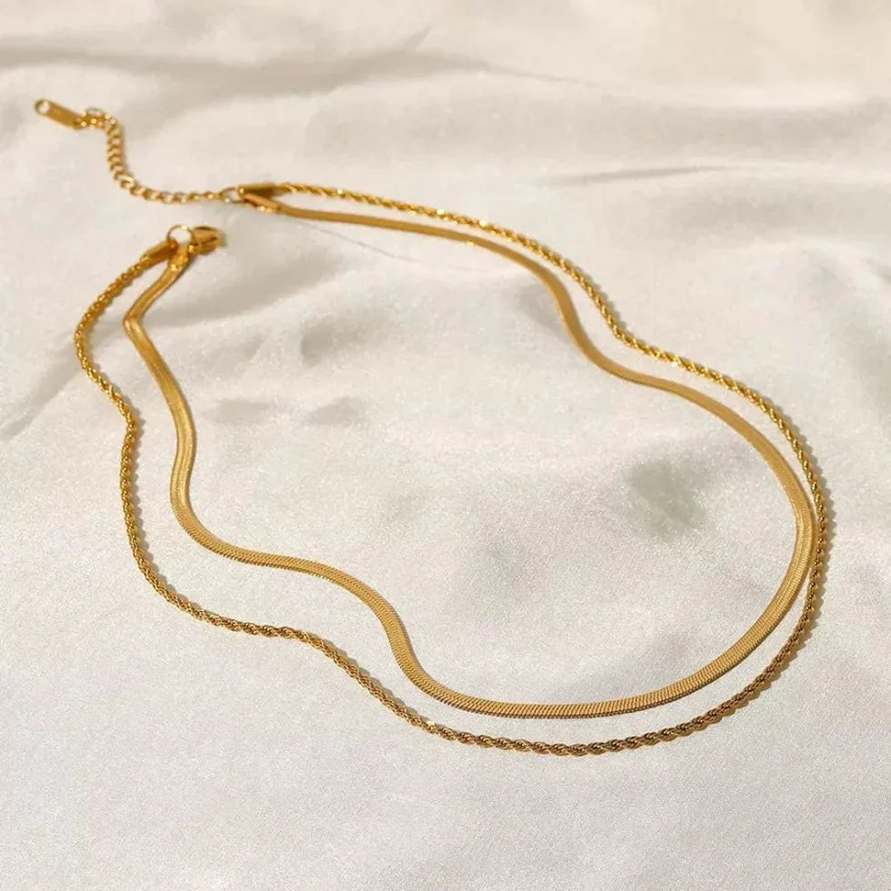Malena | Set of 18k gold-plated necklaces