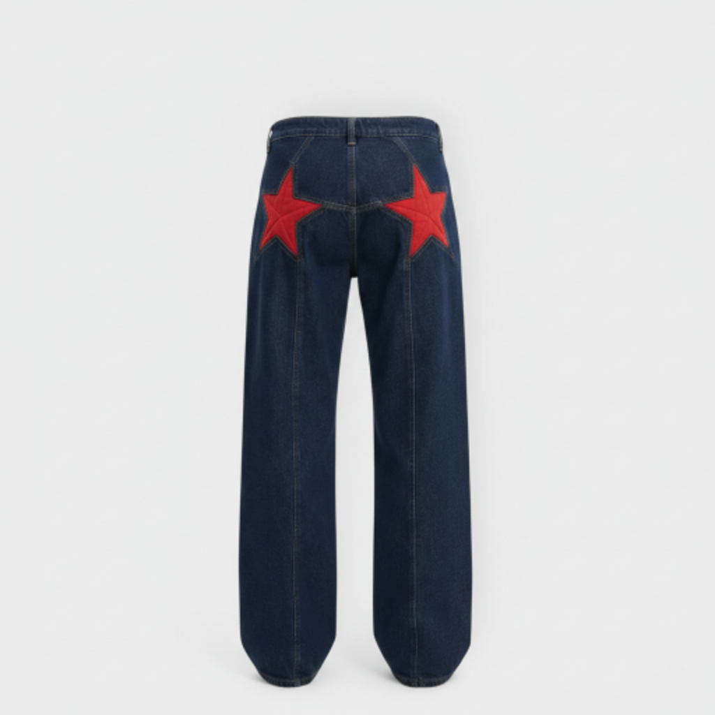Estrella | Pantalón campana con estrellas bordadas