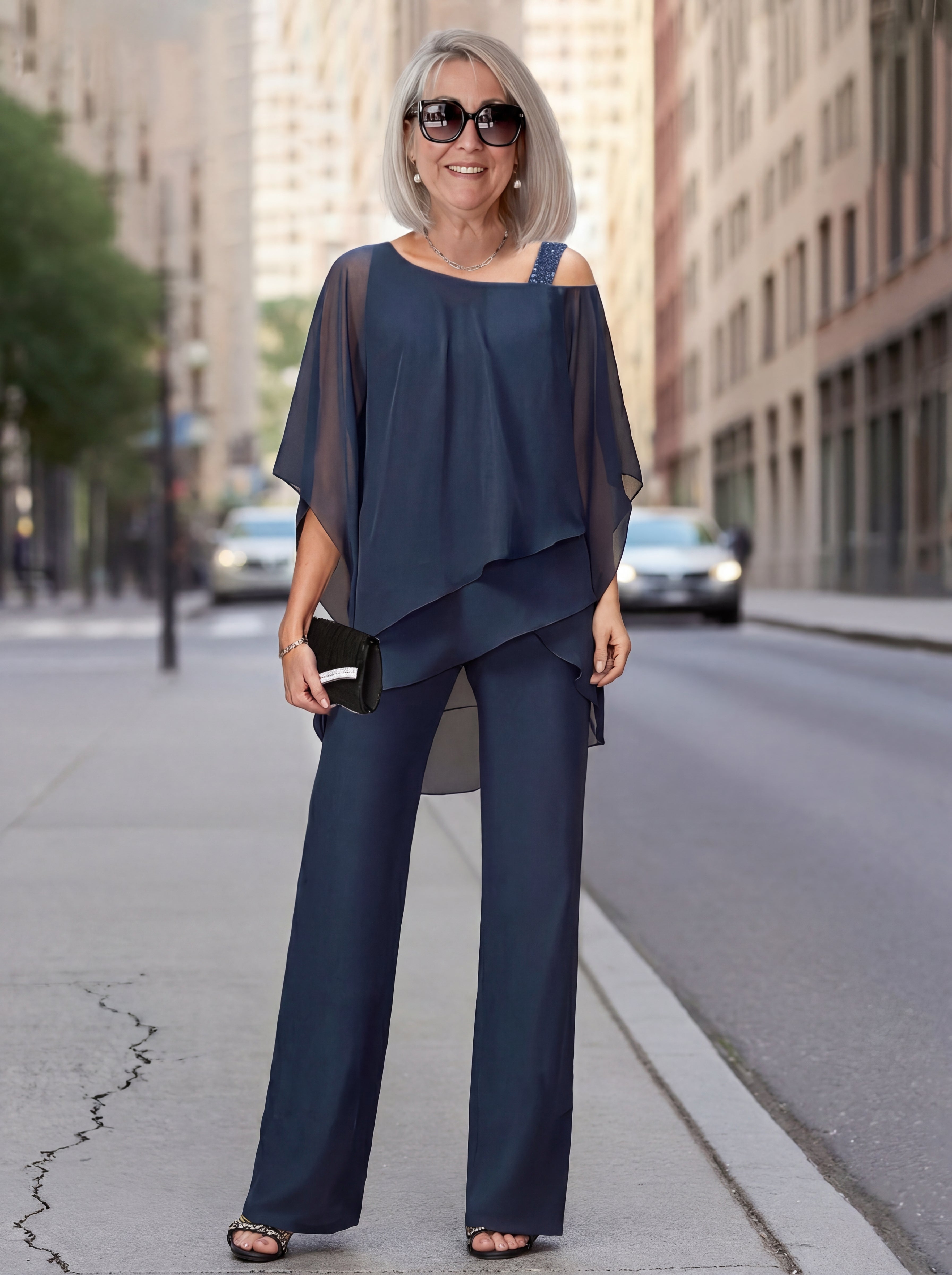 Manuela | Two-Piece Flowy Set with Wide-Leg Pants