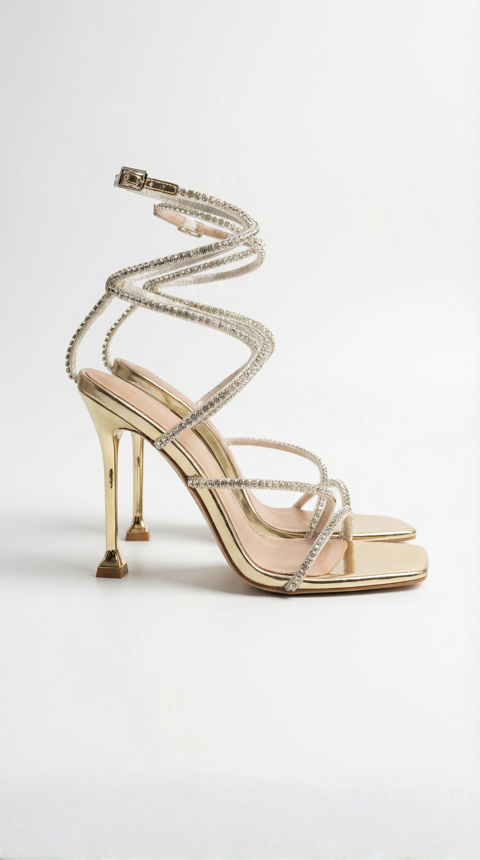 Jennifer's mid-heel ankle strap shoes