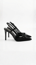 Rebecca satin bow pumps