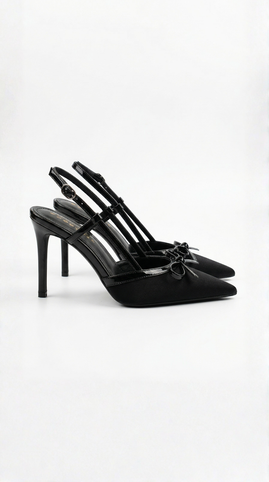 Rebecca satin bow pumps