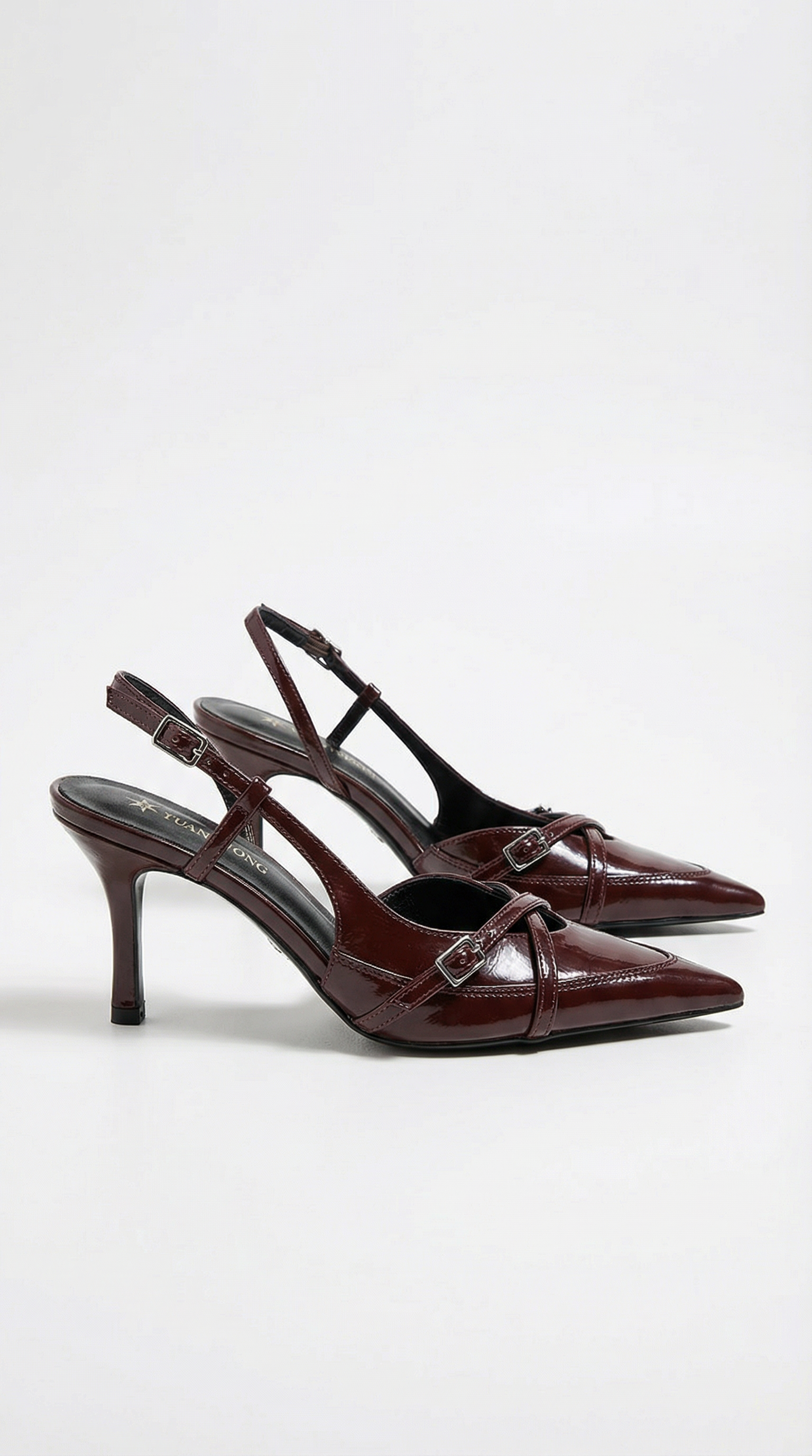 Samantha backless high-heeled shoes with buckle