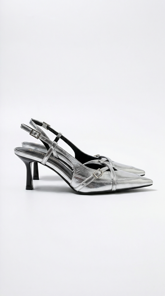 Samantha backless high-heeled shoes with buckle