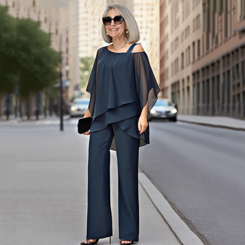 Manuela | Two-Piece Flowy Set with Wide-Leg Pants