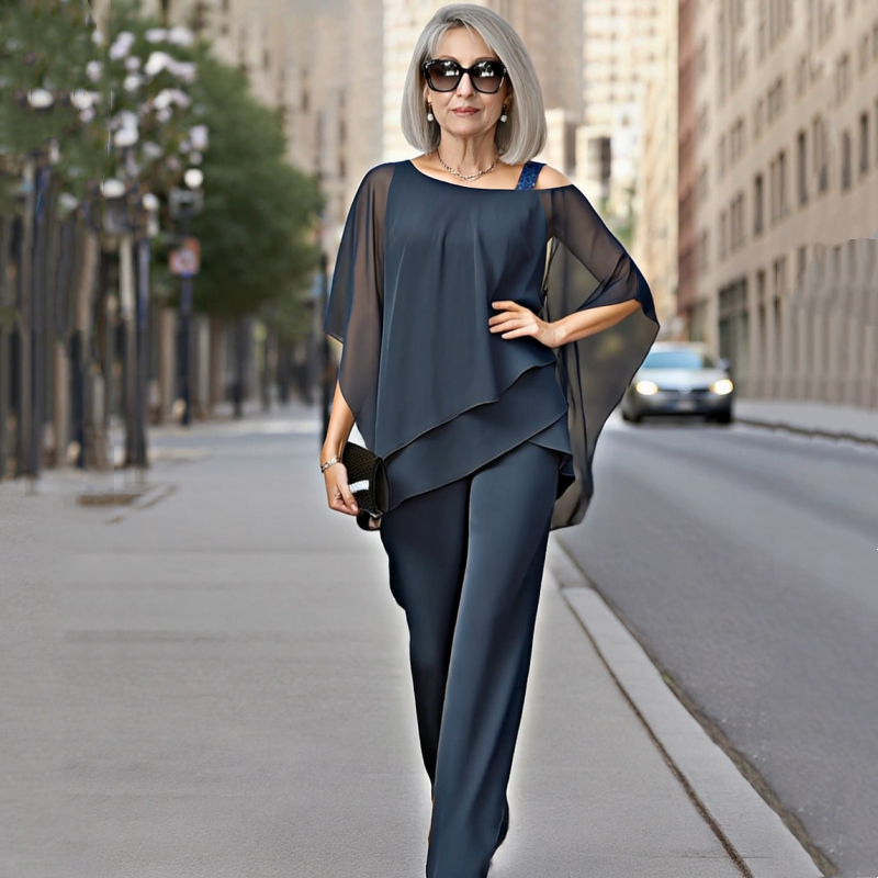 Manuela | Two-Piece Flowy Set with Wide-Leg Pants