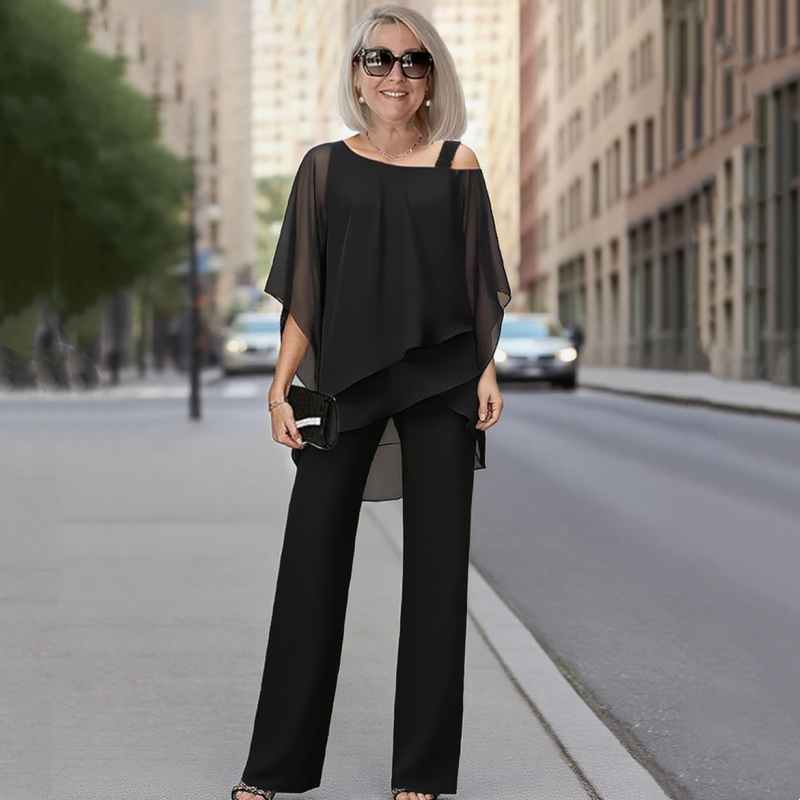 Manuela | Two-Piece Flowy Set with Wide-Leg Pants