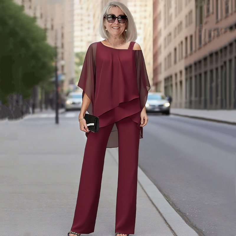 Manuela | Two-Piece Flowy Set with Wide-Leg Pants