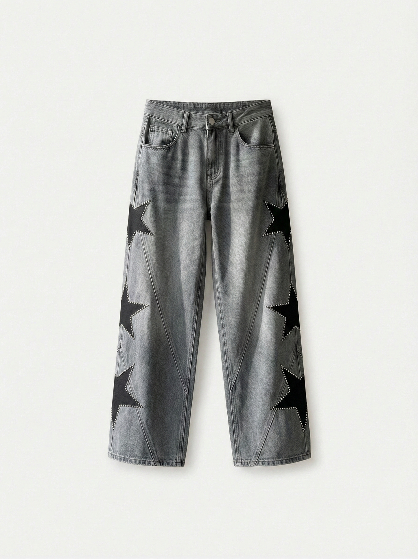 Stella | Pantalón recto con estrellas bordadas