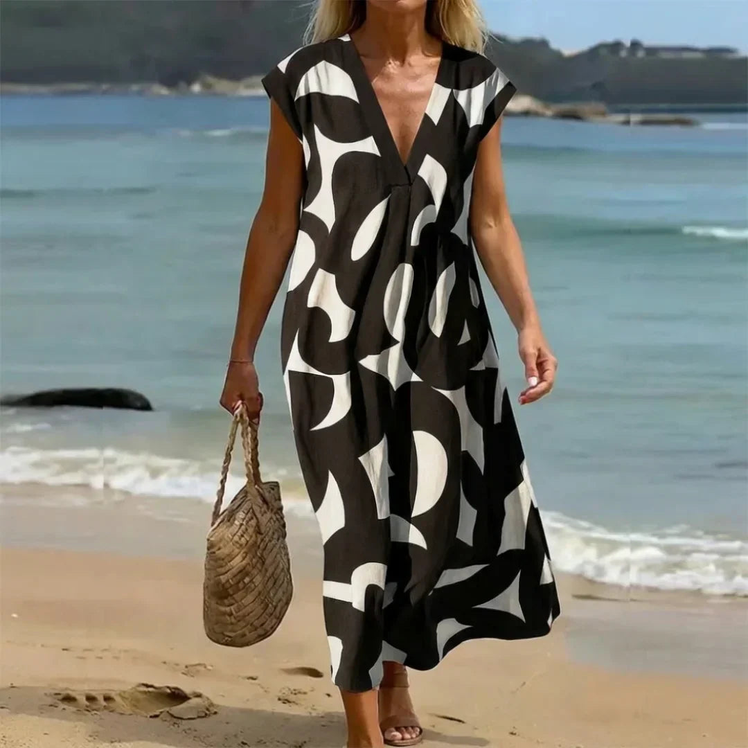 Valeria | Black and White Print Dress